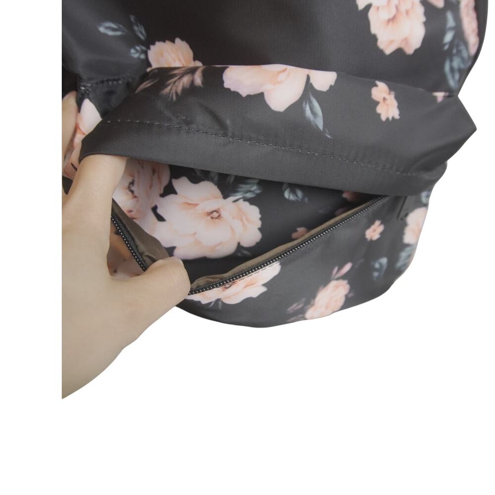 Black Floral Backpack Lunch Bag Pencil Case 3 Pc Set 14” Laptop School NWOT - Picture 12 of 16